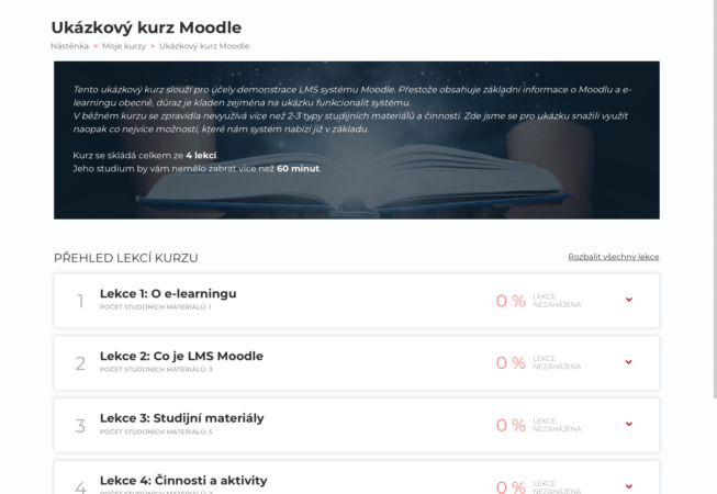 e-learningový kurz Moodle